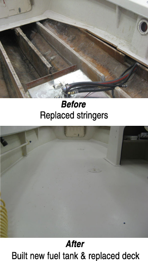 Oceana Boatworks - Before & After Stringers Replacement